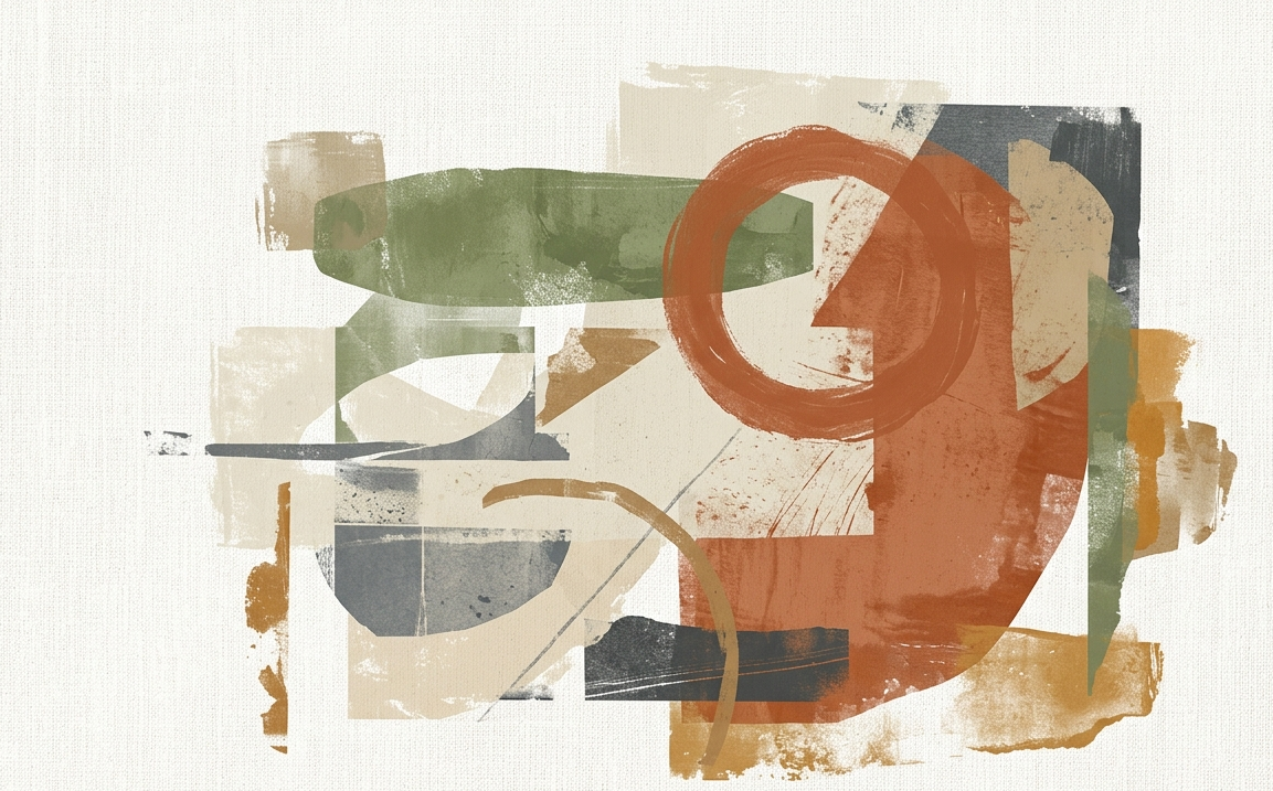 Abstract earthy collage artwork
