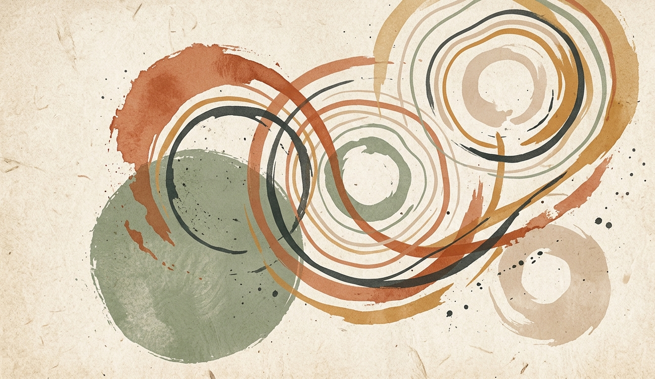 Abstract swirling circles artwork