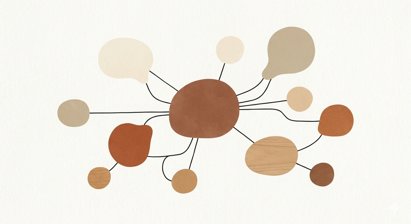 Abstract network illustration representing connected ideas